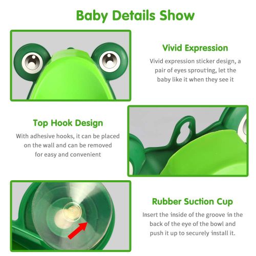  [아마존베스트]Soraco Frog Potty Training Urinal for Toddler Boys Toilet with Aiming Target - Green