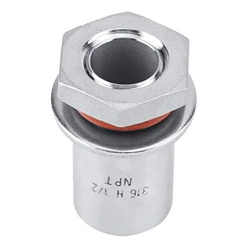  Sorand 1/2 Edelstahl Schott, NPT-Aussengewinde Homebrew Weldless Bulkhead, Schottverschraubung fuer Fass und Kessel, Kein Schweissen Erforderlich, Einfach zu Installieren