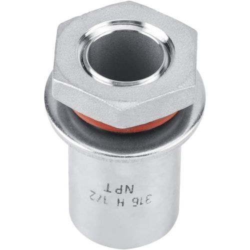  Sorand 1/2 Edelstahl Schott, NPT-Aussengewinde Homebrew Weldless Bulkhead, Schottverschraubung fuer Fass und Kessel, Kein Schweissen Erforderlich, Einfach zu Installieren