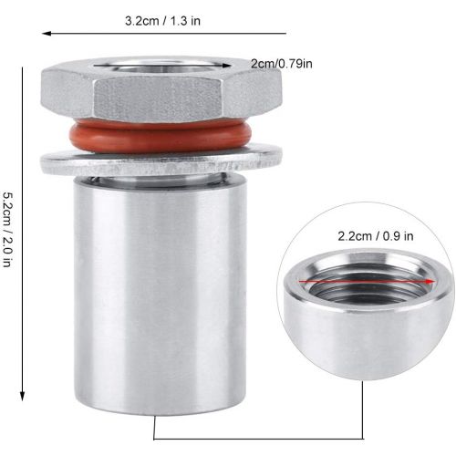  Sorand 1/2 Edelstahl Schott, NPT-Aussengewinde Homebrew Weldless Bulkhead, Schottverschraubung fuer Fass und Kessel, Kein Schweissen Erforderlich, Einfach zu Installieren