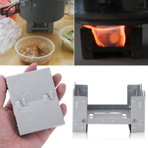  Sorand Portable Pocket Burner, 95 X 75mm Outdoor Military Camping Folding Stove with Solid Alcohol Fuel, Great for Traveling Light, Hiking, Camping