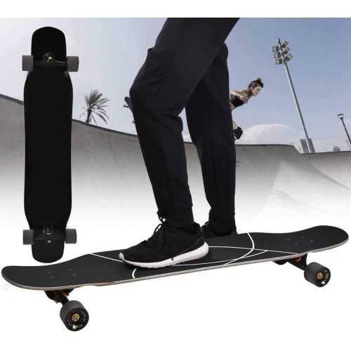  Sorand Skateboards,8-Layer Hard Waterproof Maple Wood Standard Longboard Skate Concave Skateboards with Black Four Wheels,Durable&Wear-Resistant for Beginners Kids Boys Girls Adults Youth