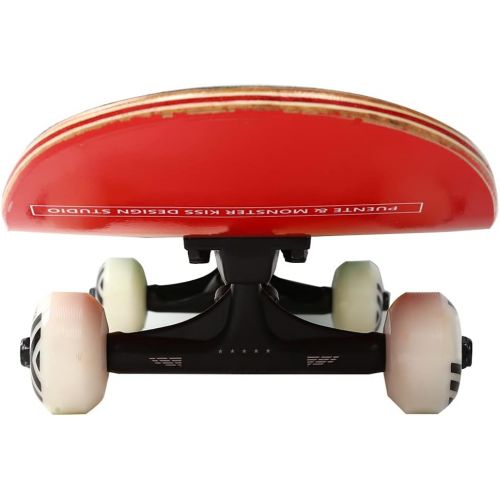  Sorand Longboards Skateboard,Four Luminous Wheels Double-warped Anti-Skid wear resistant Wearproof Standard Skateboards with Maple Deck for Beginners Kids Boys Girls Adults Youth