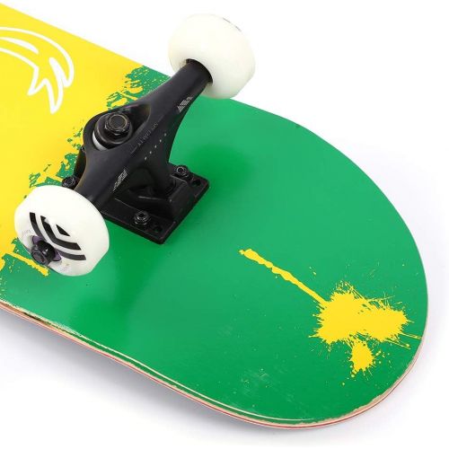  Sorand Longboards Skateboard,Four Luminous Wheels Double-warped Anti-Skid wear resistant Wearproof Standard Skateboards with Maple Deck for Beginners Kids Boys Girls Adults Youth