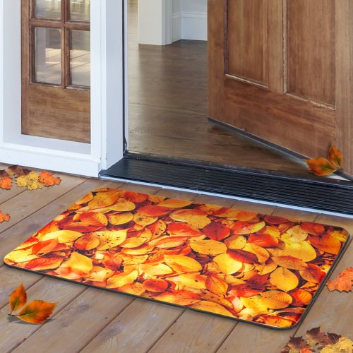  Sorbus Anti Fatigue Floor Mat  Soft & Durable Decorative Rug - for Kitchen, Front Door Entry, Kids Bedroom, Hallway, Bathroom, 31.50 in x 20.25 in (Leaf Print)