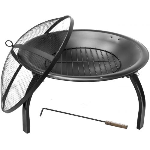  Sorbus 22 Fire Pit with Screen, Poker, Foldable Legs, Includes Portable Carrying Bag, Great BBQ Grill for Outdoor Patio, Backyard, Camping, Picnic, Bonfire, etc (FP-22)