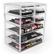 [아마존 핫딜] Sorbus Cosmetics Makeup and Jewelry Big Storage Case Display - Stylish Vanity, Bathroom Case (3 Large, 4 Small Drawers, Clear)
