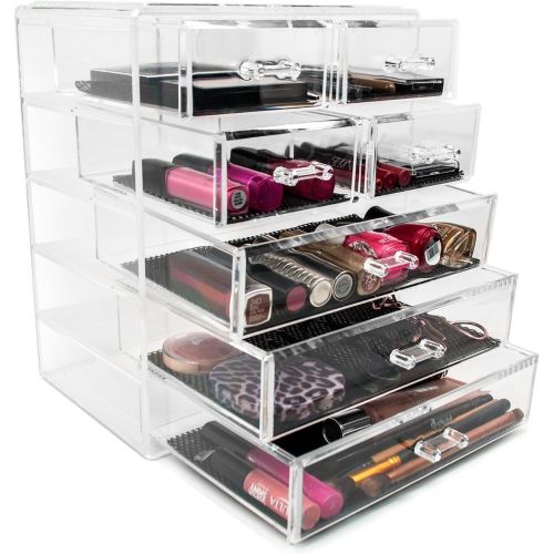  [아마존 핫딜] Sorbus Cosmetics Makeup and Jewelry Big Storage Case Display - Stylish Vanity, Bathroom Case (3 Large, 4 Small Drawers, Clear)