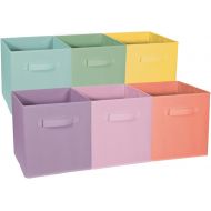 [아마존 핫딜] Sorbus Foldable Storage Cube Basket Bin - Great for Nursery, Playroom, Closet, Home Organization ( Pastel Multi-Color, 6 Pack)