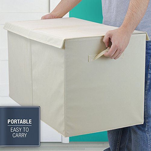  [아마존베스트]Sorbus Toy Chest with Flip-Top Lid, Kids Collapsible Storage for Nursery, Playroom, Closet, Home Organization, Large (Beige)