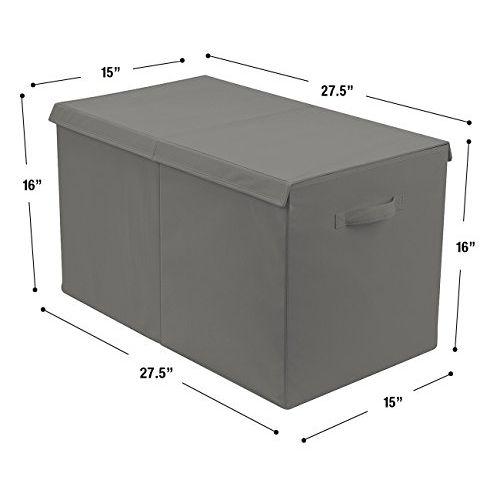  Sorbus Toy Chest with Flip-Top Lid, Kids Collapsible Storage for Nursery, Playroom, Closet, Home Organization, Large (Gray)