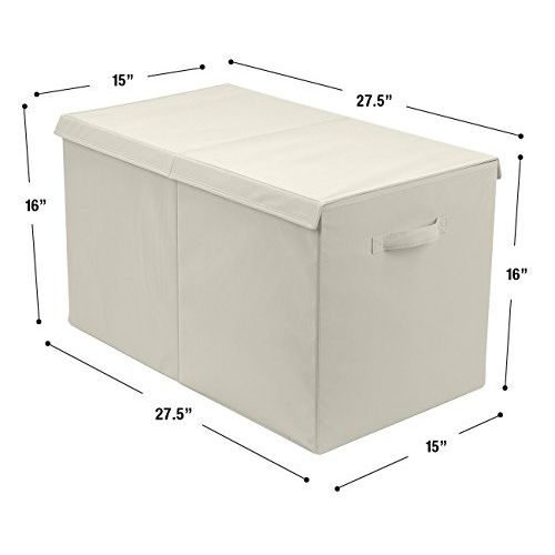  Sorbus Toy Chest with Flip-Top Lid, Kids Collapsible Storage for Nursery, Playroom, Closet, Home Organization, Large (Beige)