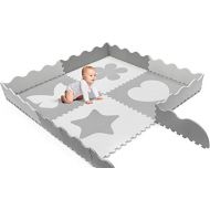 Visit the Sorbus Store Sorbus Baby Play Mat Tiles - 61 x 61 Extra Large, Non Toxic Foam Puzzle Floor Mat for Kids, Grey & White Interlocking Foam Playroom & Nursery Playmat, Safe & Protective for Infants