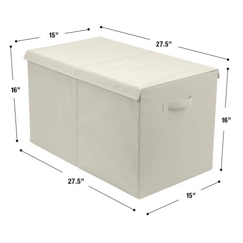  [아마존베스트]Sorbus Toy Chest with Flip-Top Lid, Kids Collapsible Storage for Nursery, Playroom, Closet, Home Organization, Large (Beige)