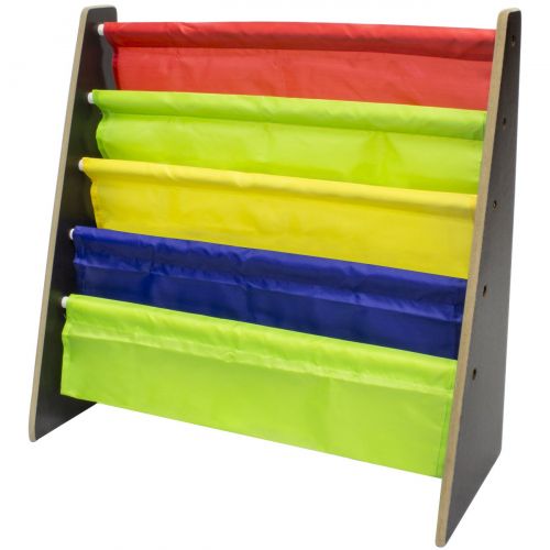  Sorbus Kids Bookshelf - Bright Primary Color Pockets Toddler Bookcase -Features Sling Pockets for Books & Toys-Great for Bedroom, Playroom, Book Store, Classroom, Toddler Gym, Dayc