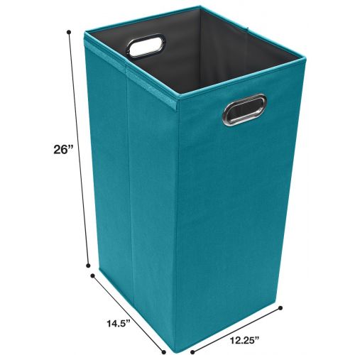  Sorbus Laundry Hamper Sorter with Lid Closure  Foldable Hamper, Detachable Lid, Portable Built-in Handles for Easy Transport  Single (Aqua)