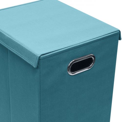  Sorbus Laundry Hamper Sorter with Lid Closure  Foldable Hamper, Detachable Lid, Portable Built-in Handles for Easy Transport  Single (Aqua)