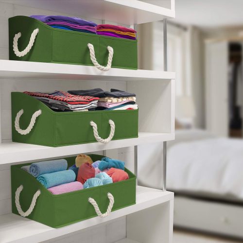  Sorbus Storage Bins [3-Pack] Fabric Storage Baskets, Foldable Closet Organizer Trapezoid Storage Box (Beige)