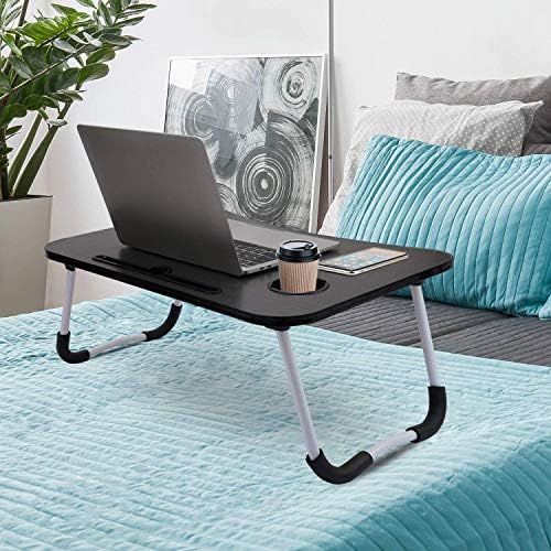  [아마존베스트]Sorfity Foldable Laptop Bed Table Lap Desk Stand, Serving Tray Dining Table with Slot, Notebook Stand Holder, Bed Tray Laptop Desk for Eating Breakfast, Working, Watching Movie on Bed/Couc