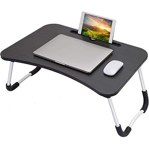  [아마존베스트]Sorfity Adjustable Laptop Bed Table Lap Desk, Portable Bed Tray Table for Couch and Sofa, Breakfast Tray Dining Table, Folding Dormitory Table Notebook Stand Reading Holder for Couch Floor