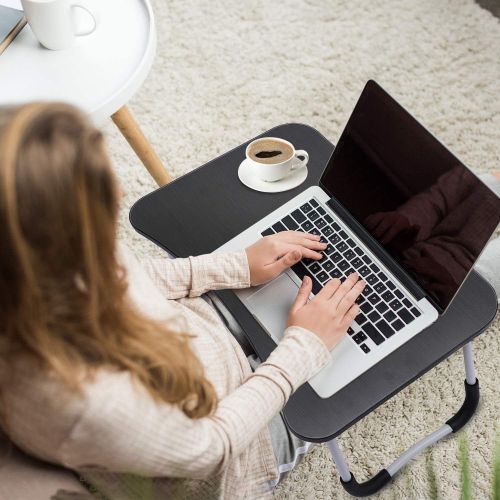  [아마존베스트]Sorfity Adjustable Laptop Bed Table Lap Desk, Portable Bed Tray Table for Couch and Sofa, Breakfast Tray Dining Table, Folding Dormitory Table Notebook Stand Reading Holder for Couch Floor