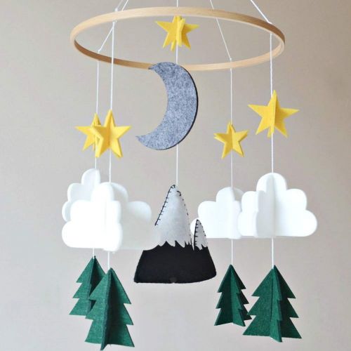  Baby Crib Mobile by Sorrel & Fern- Starry Woodland Night Nursery Decoration | Crib Mobile for Boys and Girls