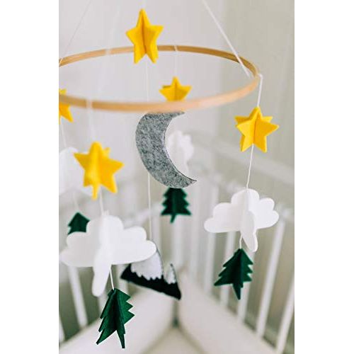  Baby Crib Mobile by Sorrel & Fern- Starry Woodland Night Nursery Decoration | Crib Mobile for Boys and Girls