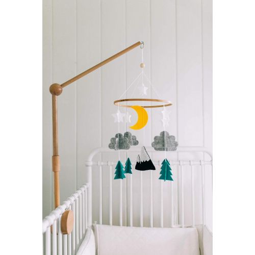  Sorrel + Fern Baby Crib Mobile- Starry Woodland Night Nursery Decoration | Crib Mobile for Boys and Girls (Mint)