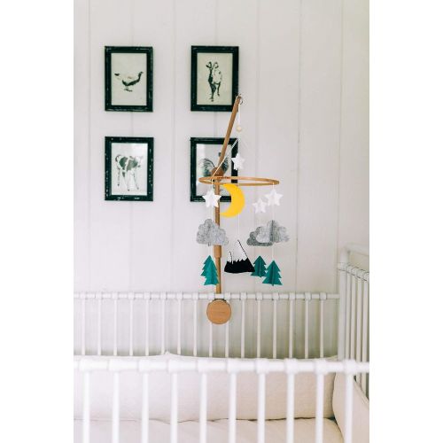  Sorrel + Fern Baby Crib Mobile- Starry Woodland Night Nursery Decoration | Crib Mobile for Boys and Girls (Mint)