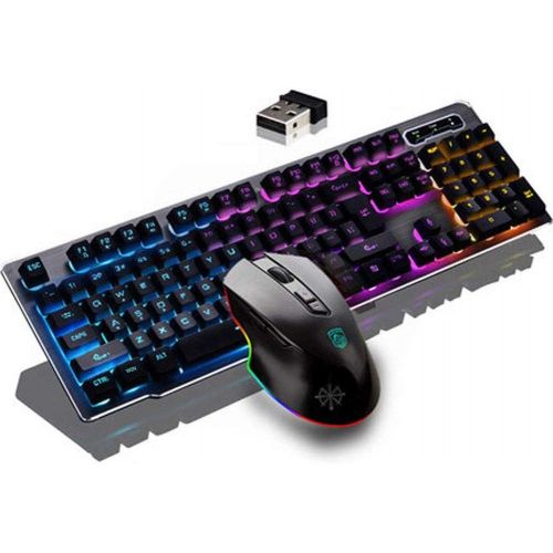  [아마존베스트]Soseeln Rechargeable Keyboard and Mouse,Suspended Keycap MECHANICAL FEEL Backlit Gaming Keyboard Mouse-Fast Charging,Wireless 2.4G Drive Free,Adjustable Breathing Lamp,Anti-ghosting,12 Mul