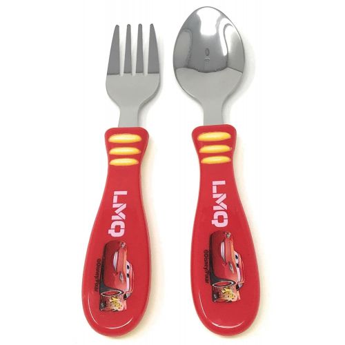  Sosha Kids Disney Plates Bundle: Disney Cars Plate Set Includes: Divided Plate, Spoon & Fork Kids Dinnerware , BPA Free, (3 Items)