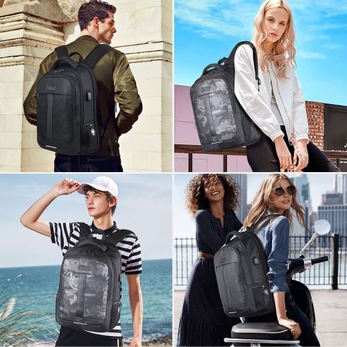  [아마존베스트]Laptop Backpack, 15.6-17 Inch Sosoon Travel Backpack for Laptop and Notebook, High School College Bookbag for Women Men Boys, Anti-Theft Water Resistant Bussiness Bag with USB Char