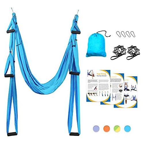  [아마존베스트]Sotech Aerial Yoga Swing Hammock Set with Carry Bag and Extension Straps, Trapezoid Sling for Home Gym, Anti-Gravity Inversion Pilates Fitness, Maximum Load 300 kg