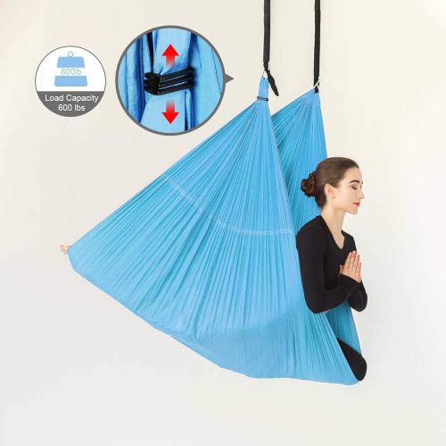  [아마존베스트]Sotech Aerial Yoga Swing Hammock Set with Carry Bag and Extension Straps, Trapezoid Sling for Home Gym, Anti-Gravity Inversion Pilates Fitness, Maximum Load 300 kg