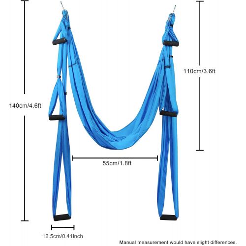  [아마존베스트]Sotech Aerial Yoga Swing Hammock Set with Carry Bag and Extension Straps, Trapezoid Sling for Home Gym, Anti-Gravity Inversion Pilates Fitness, Maximum Load 300 kg