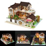 Sotihunt CuteBee Dollhouse Miniature with Furniture Wooden DIY Dollhouse Kit with Led Light as Best Gift, Buildings Collection and Home Decoration for Girl