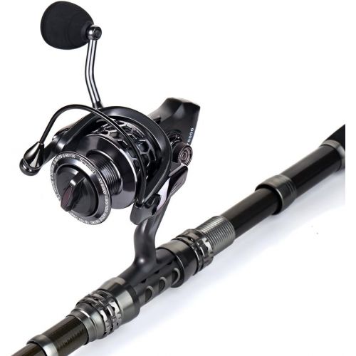  Sougayilang Fishing Rod Combos with Telescopic Fishing Pole Spinning Reels Fishing Carrier Bag for Travel Saltwater Freshwater Fishing