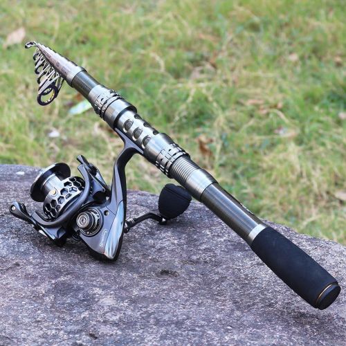  Sougayilang Fishing Rod Combos with Telescopic Fishing Pole Spinning Reels Fishing Carrier Bag for Travel Saltwater Freshwater Fishing