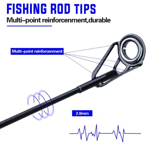  Sougayilang Fishing Rod Telescopic Fishing Rod Portable- 24 Ton Carbon Fiber,CNC Machined Reel Seat, Comfortable EVA Handle, Travel Fishing Pole for Bass Trout Fishing