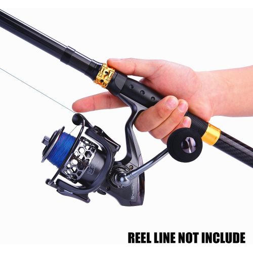  Sougayilang Telescopic Fishing Rod - 24 Ton Carbon Fiber Ultralight Fishing Pole with CNC Reel Seat, Portable Retractable Handle, Stainless Steel Guides for Bass Salmon Trout Fishi