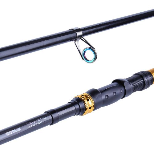  Sougayilang Telescopic Fishing Rod - 24 Ton Carbon Fiber Ultralight Fishing Pole with CNC Reel Seat, Portable Retractable Handle, Stainless Steel Guides for Bass Salmon Trout Fishi