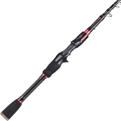  Sougayilang Telescopic Fishing Rod, Carbon Fiber Spinning & Casting Rod, Lightweight Fishing Pole Designed for Bass, Trout, Salmon, Steelhead, for Fresh & Saltwater