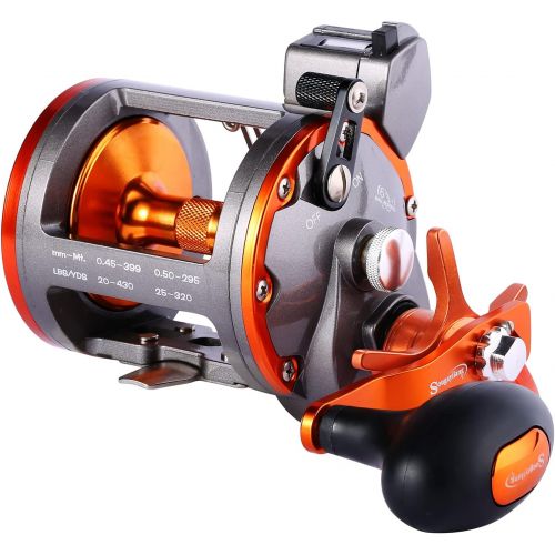  Sougayilang Line Counter Trolling Reel Conventional Level Wind Fishing Reel