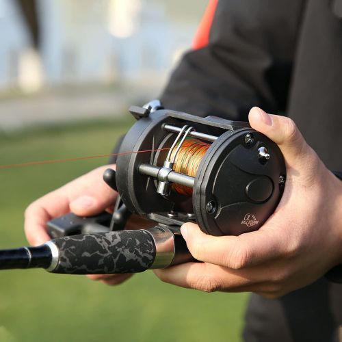  Sougayilang Round Baitcasting Fishing Reel for Catfish, Salmon/Steelhead, Striper Bass, Pike,Inshore Surf Fishing Reels, Conventional Reel