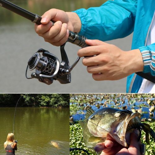  Sougayilang Spinning Fishing Rod and Reel Combos Portable Telescopic Fishing Pole Spinning reels for Travel Saltwater Freshwater Fishing