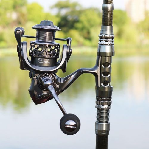  Sougayilang Spinning Fishing Rod and Reel Combos Portable Telescopic Fishing Pole Spinning reels for Travel Saltwater Freshwater Fishing
