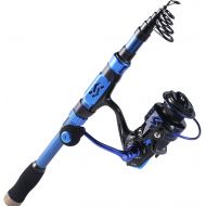 Sougayilang Fishing Rod Reel Combos,24Ton Carbon Fibre,Portable Telescopic Fishing Pole Spinning reels for Travel Saltwater Freshwater Fishing