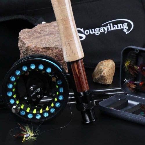  [아마존베스트]Sougayilang Fly Fishing Rod with Lightweight Portable Fly Rod and CNC Machined Aluminum Alloy Fly Fishing Complete Pack