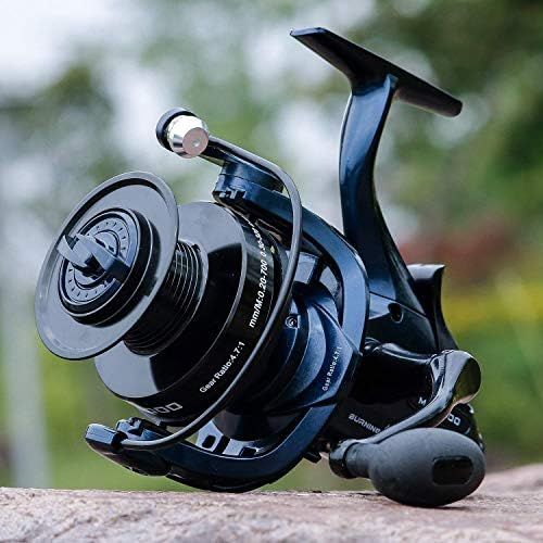  [아마존베스트]Sougayilang Baitrunner Fishing Reel 13+1 Stainless Steel BB Carbon Fiber Spinning Reel for Catfish Walleye Striped Bass with Spare Spool