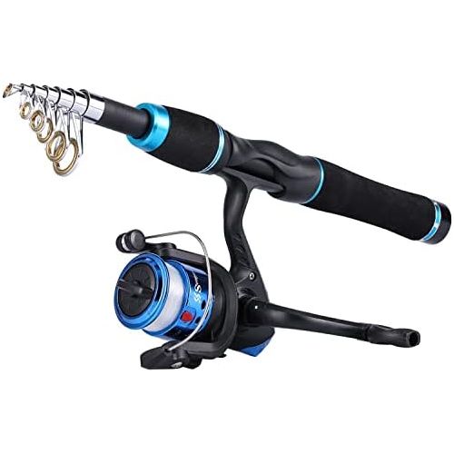  [아마존베스트]Sougayilang, Kids Fishing Reel Telescopic Fishing Rod for Travel Freshwater Bass Trout